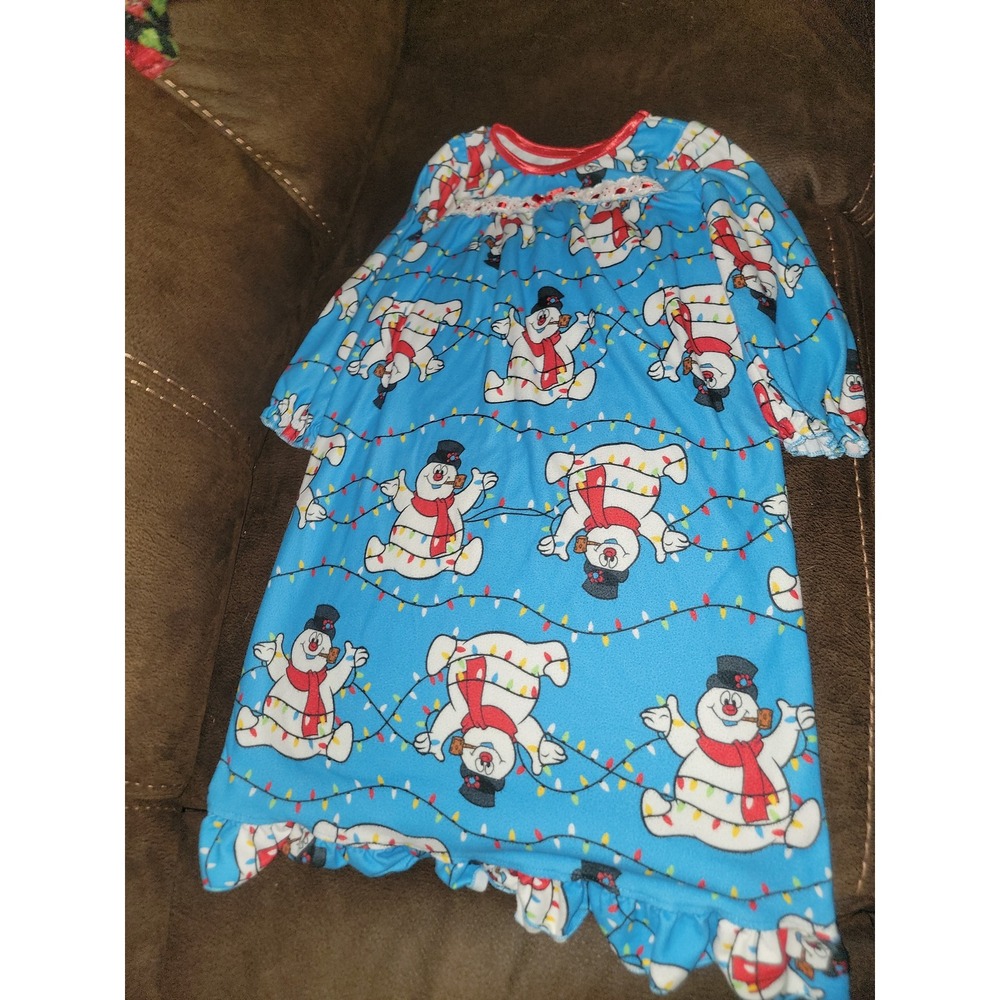 Frosty the snowman holiday Christmas lights nightgown pajamas size xs 4